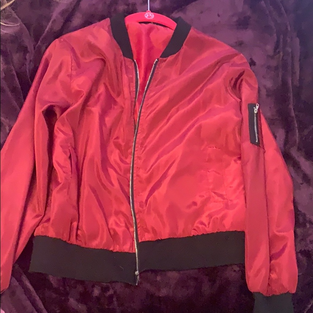 Burgundy Bomber Jacket